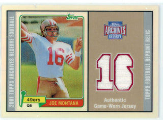 Joe Montana 2001 Topps Archives Reserve Game Used Patch Card #216