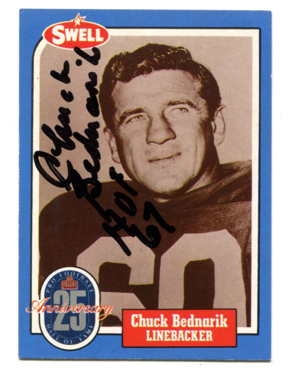 Chuck Bednarik 1988 Sewell #14 Autographed  Card