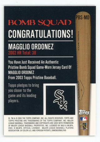 Magglio Ordonez 2003 Topps Bomb Squad Game-Worn Jersey #PBS-MO Card