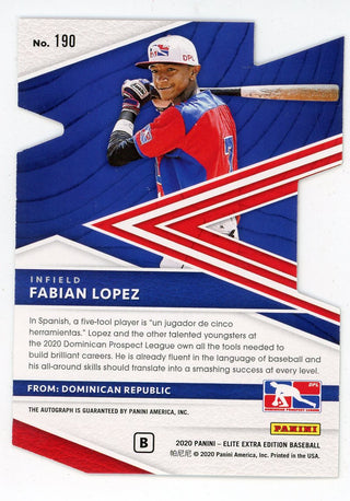 Fabian Lopez 2020 Panini Elite Extra Edition Autographed #190