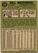 Bill Mazeroski 1967 Topps Card #510