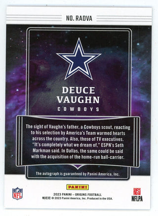 Deuce Vaughn 2023 Panini Origins Autographed Rookie Card #RADVA
