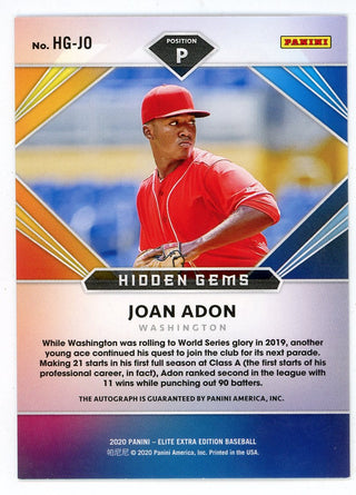 Joan Adon 2020 Panini Elite Extra Edition Autographed #HG-JO