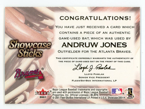 Andruw Jones 2001 Fleer Show Sticks Card