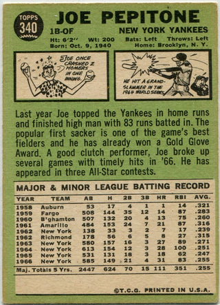 Joe Pepitone 1967 Topps Card #340