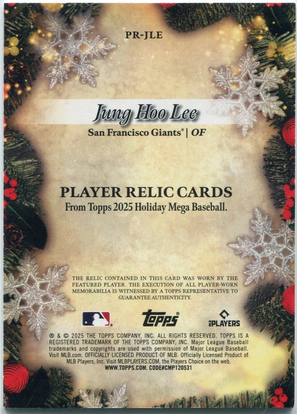 Jung Hoo Lee 2025 Topps Holiday Jersey Card #PR-JLE