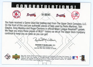 Pedro Martinez/ Tom Glavine/ Greg Maddux/ Roger Clemens 2002 Upper Deck Bat Relic #BA-MGMC