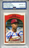 Jordan Walker 2022 Topps Heritage #77 Autographed Card PSA GEM MT 10