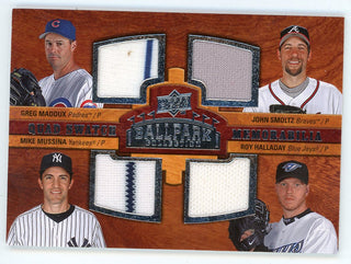 Greg Maddux/ John Smoltz/ Roy Halladay/ Mike Mussina 2008 Upper Deck Quad Swatch Memorabilia Patch Relic #217