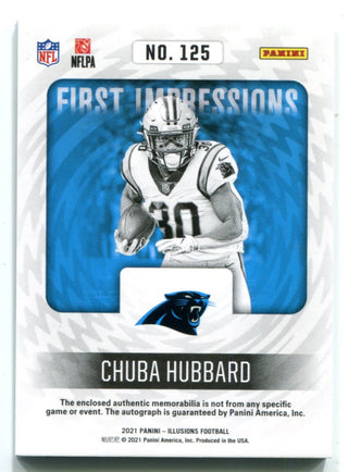 Chuba Hubbard 2021 Panini Illusions #125 Autographed Patch Card /99