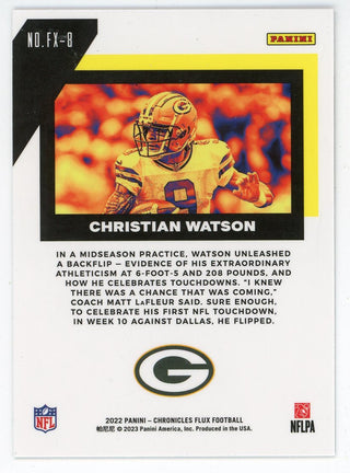 Christian Watson 2022 Panini Chronicles Flux Rookie Card #FX-8