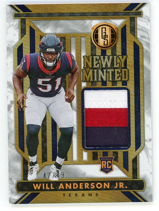 Will Anderson Jr. 2023 Panini Gold Standard Patch Relic Rookie Card #NM-40