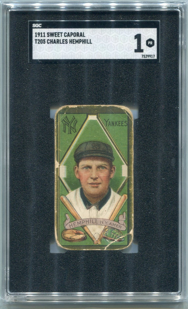 Charles Hemphill 1911 T205 Sweet Caporal Card SGC 1