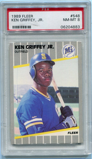 Ken Griffey Jr. 1989 Fleer RC #548 PSA Graded 8
