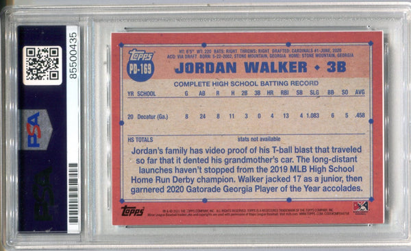 Jordan Walker 2022 Topps Pro Debut #PD-169 Auto Authentic Card
