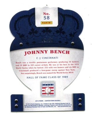 Johnny Bench 2015 Panini Cooperstown Crown Royale Blue #58 05/25 Card