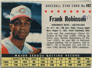 Frank Robinson 1961 Post Cereal Baseball Star Card #182