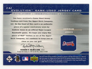 Andruw Jones 2003 Upper Deck Authentic Stars Jersey Swatch #AS-AJ Card