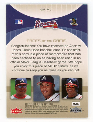 Andruw Jones 2007 Fleer Faces of the Game #GF-AJ Card