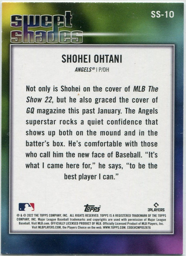 Shohei Ohtani 2022 Topps Sweet Shades Card #SS-10