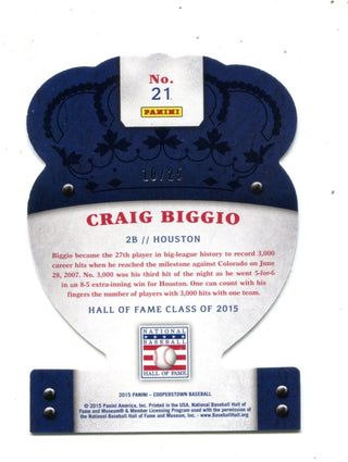 Craig Biggio 2015 Panini Cooperstown Crown Royale Blue #21 10/25 Card