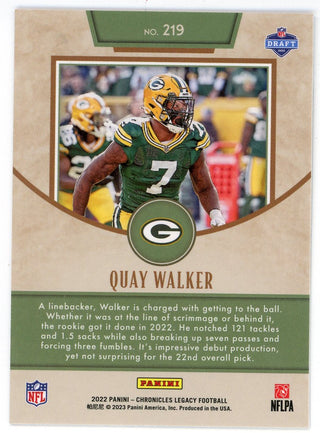 Quay Walker 2022 Panini Chronicles Legacy Rookie Card #219