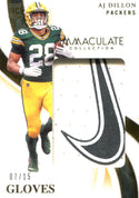 AJ Dillon 2020 Panini Immaculate Rookie Patch Card #7/15