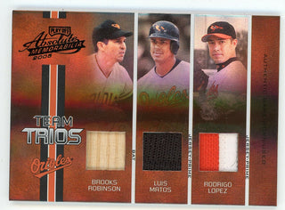 Brooks Robinson/ Luis Matos/ Rodrigo Lopez 2005 Donruss Team Trios Bat/Patch Relic #TT-35