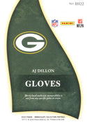 AJ Dillon 2020 Panini Immaculate Rookie Patch Card #7/15