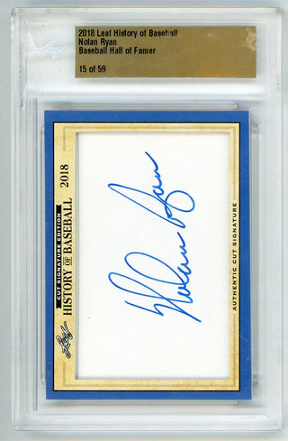 Nolan Ryan 2018 Leaf History Of Baseball Autographed Card