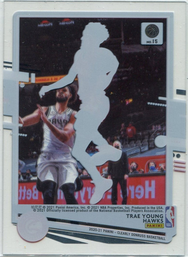 Trae Young 2020 - 2021 Panini Donruss Clearly Purple Parallel Card #15