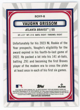 Vaughn Grissom 2023 Topps Bowman Chrome Rookie Of The Year Favorite #ROYF-8 Card