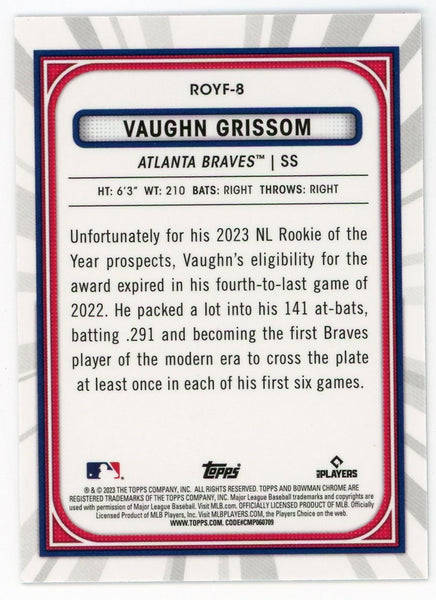 Vaughn Grissom 2023 Bowman #42 Atlanta Braves RC ROOKIE