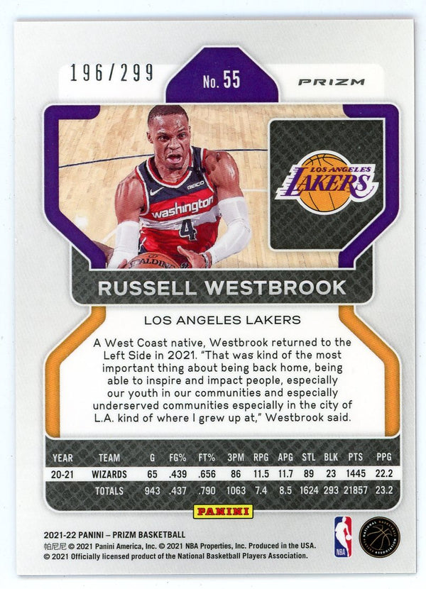 Russell Westbrook 2021-22 Panini Prizm #55