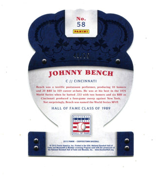 Johnny Bench 2015 Panini Cooperstown Crown Royale Silver #58 40/75 Card