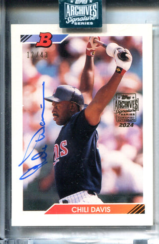 Chili Davis 2024 Topps Archives Autographed Card #12/43