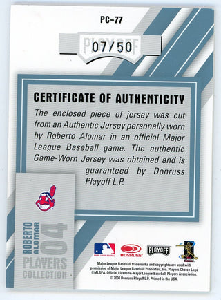 Roberto Alomar 2004 Donruss Player Collection Patch Relic #PC-77