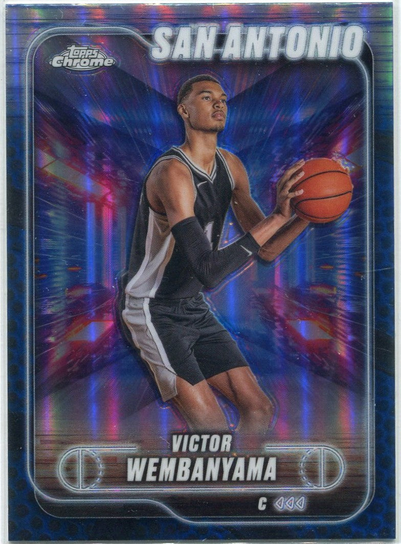 Victor Wembanyama 2024 - 2025 Topps Chrome Blue Basketball