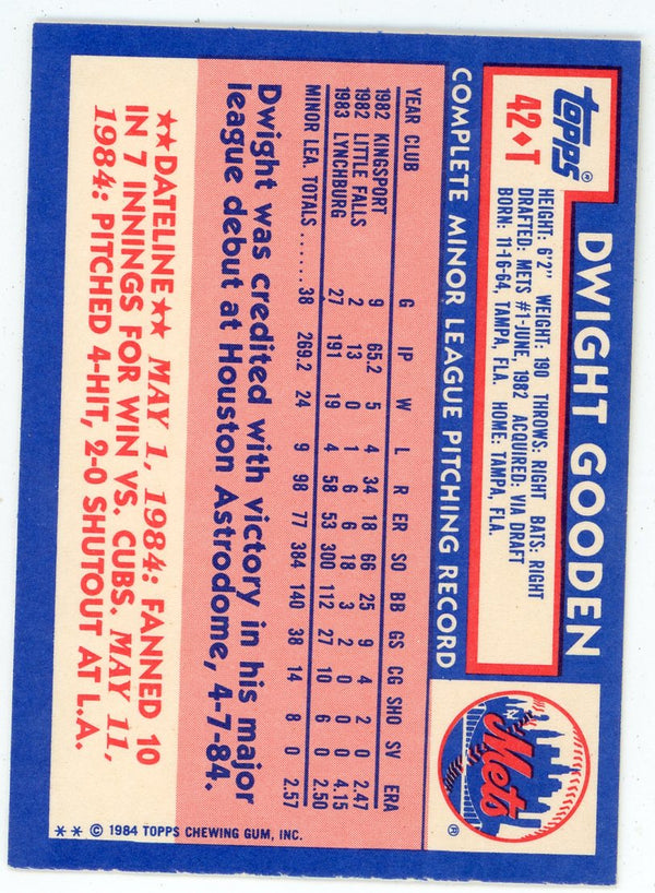Dwight Gooden 1984 Topps #42-T