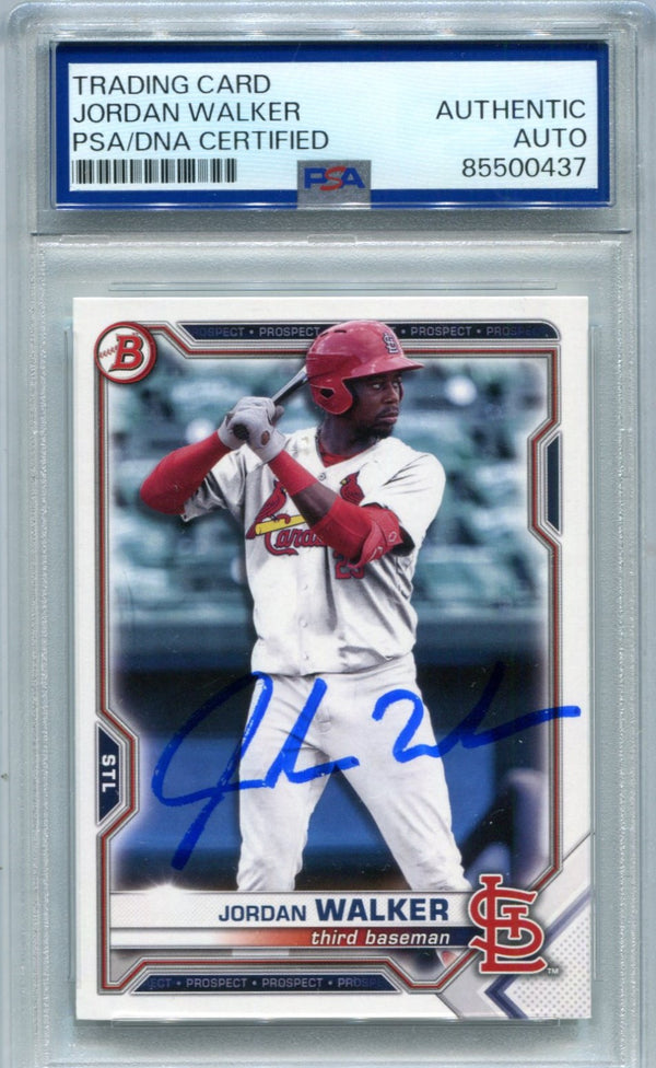 Jordan Walker 2022 Bowman #BD-187 Auto Authentic Card