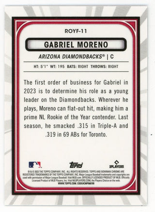 Gabriel Moreno 2023 Topps Bowman Chrome Rookie Of The Year Favorite #ROYF-11 Card