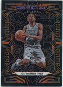 De'Aaron Fox 2022 - 2023 Panini Obsidian Orange Electric Etch Parallel Card #122 31/50