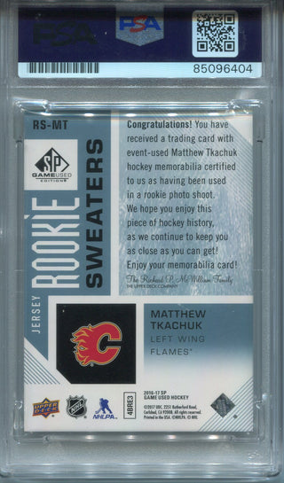 Matthew Tkachuk Autographed 2016-17 Upper Deck SP Game Used Rookie Patch Card