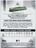 Trey Yesavage 2026 Topps Finest Common Mini-Diamond Aqua Refractor RC #96 3/199