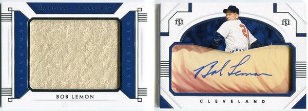 Bob Lemon 2021 Panini National Treasures Jersey/Autographed Booklet Card #CSMB-BL 13/15