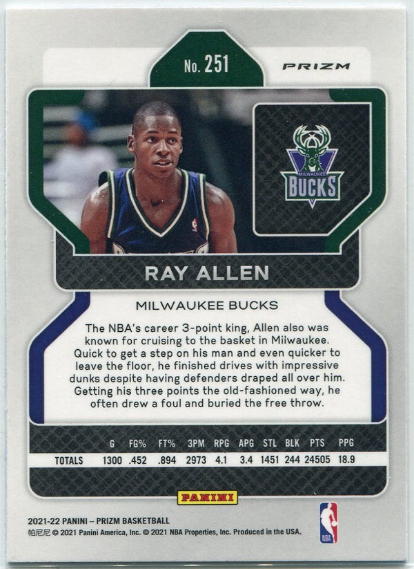 Ray Allen 2021 - 2022 Panini Prizm Blue Wave Prizm Card #251