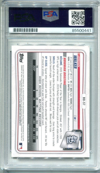 Jordan Walker 2021 1st Bowman PSA AUTO GEM MT 10 Card