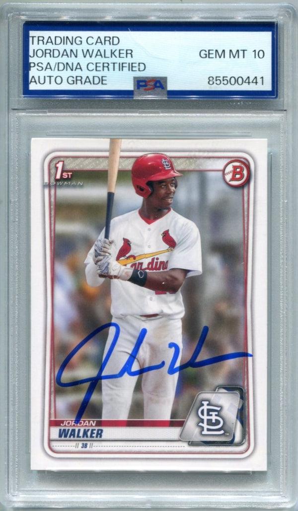 Jordan Walker 2021 1st Bowman PSA AUTO GEM MT 10 Card