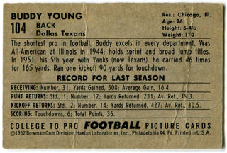 Buddy Young 1952 Bowman #104 Card