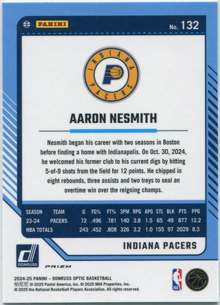 Aaron Nesmith 2024 - 2025 Panini Donruss Optic Blue Laser Prizm Card #132